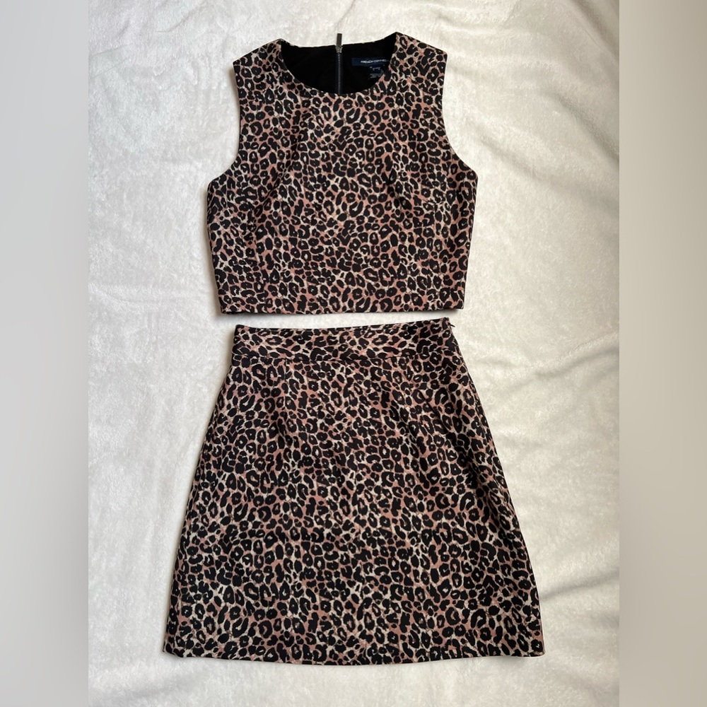 NWOT French connection leopard print set size 0